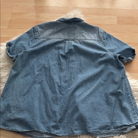 J. Jill Denim Blue Button Down Shirt Large Petite - Picture 5 of 5